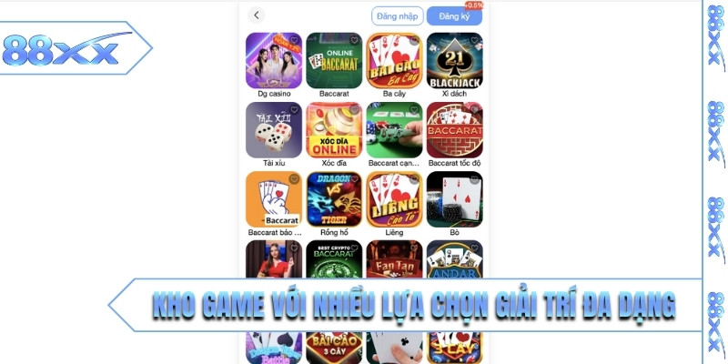 Kho game với nhiều lựa chọn giải trí đa dạng